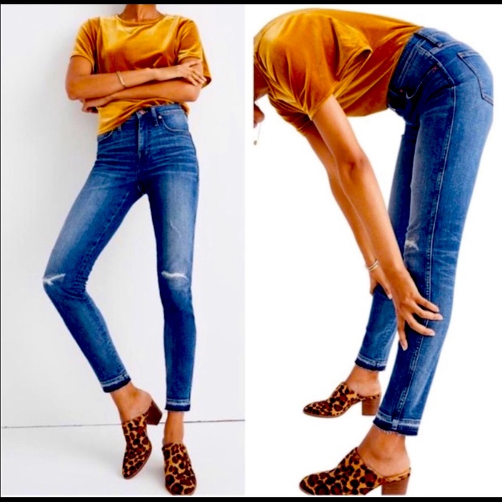 Madewell lightly distressed 9” high rise skinny 29p (can be worn as crop Jean)